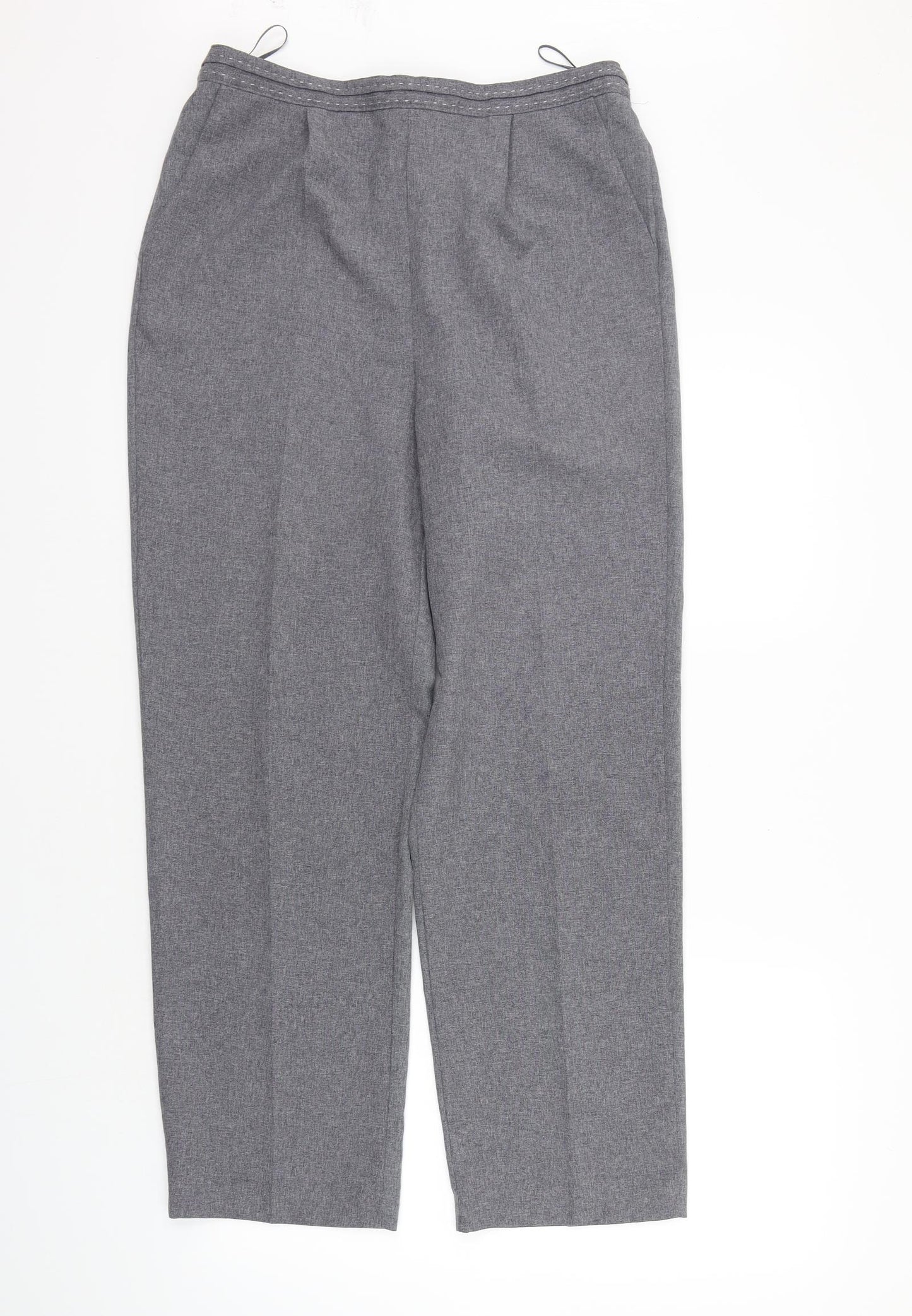 BM Womens Grey   Trousers  Size 12 L28 in - Elastic Waist Band