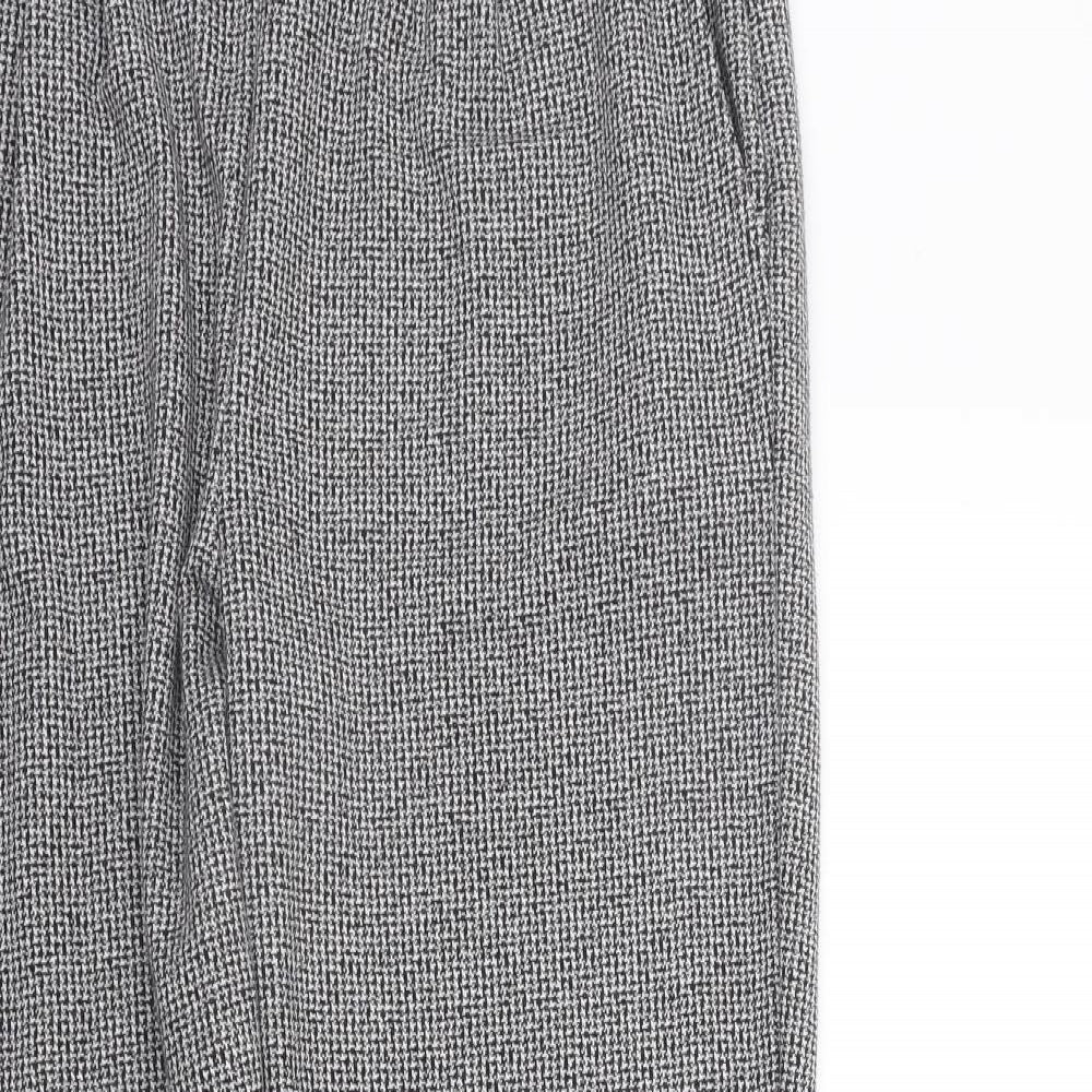 TU Womens Grey Check  Trousers  Size 16 L27 in - Elastic Waist Band
