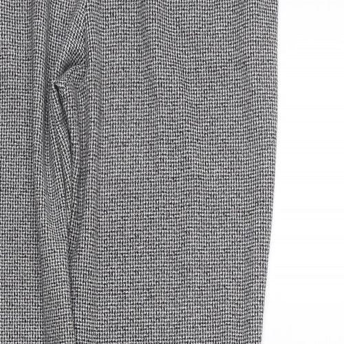TU Womens Grey Check  Trousers  Size 16 L27 in - Elastic Waist Band