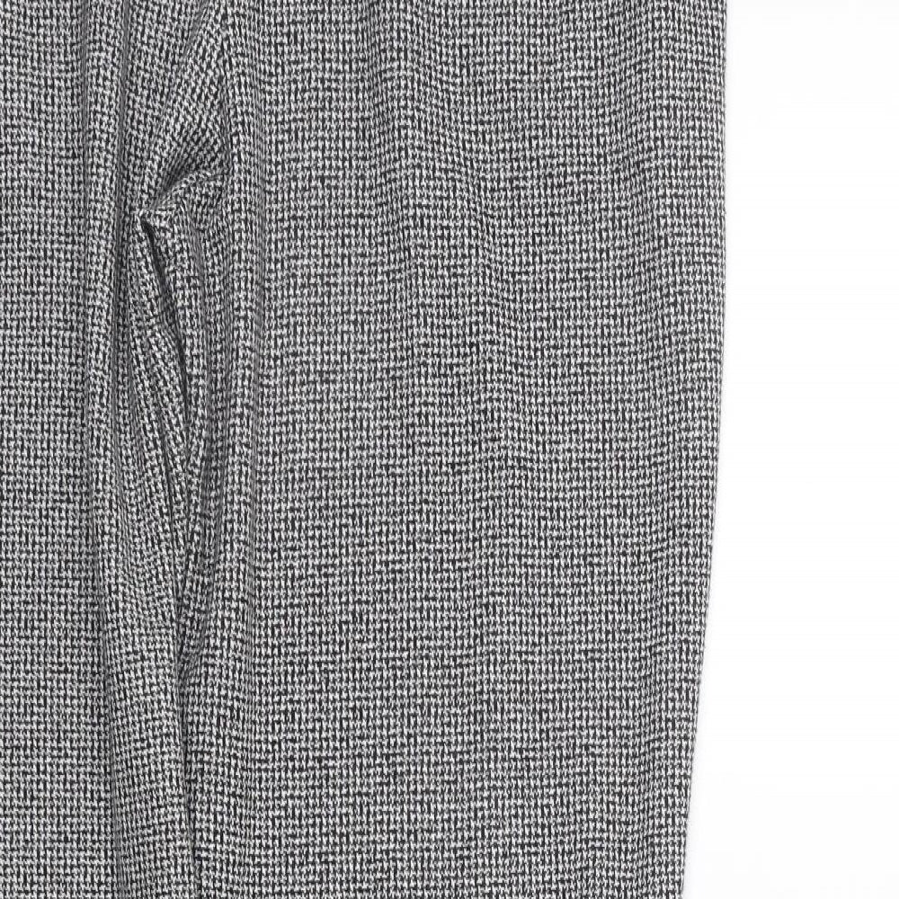 TU Womens Grey Check  Trousers  Size 16 L27 in - Elastic Waist Band