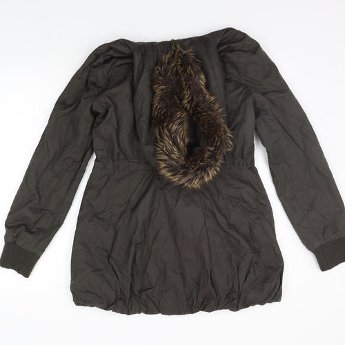 Select Womens Green   Jacket Coat Size 10  - FAUX FUR
