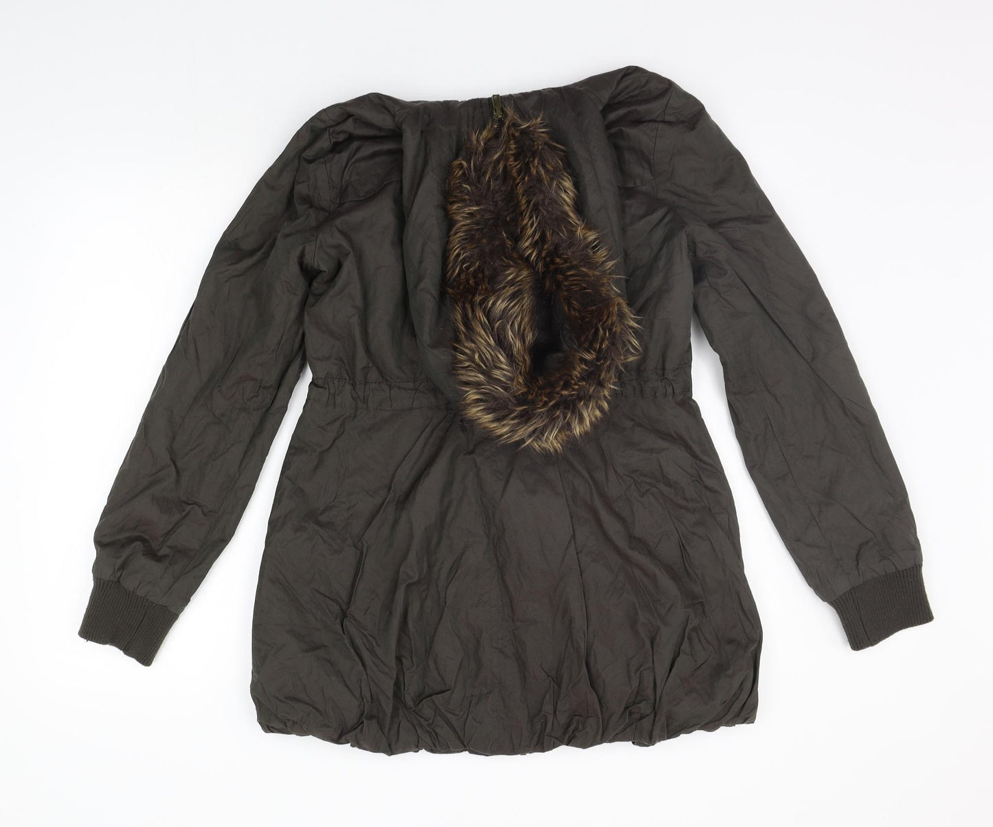 Select Womens Green   Jacket Coat Size 10  - FAUX FUR