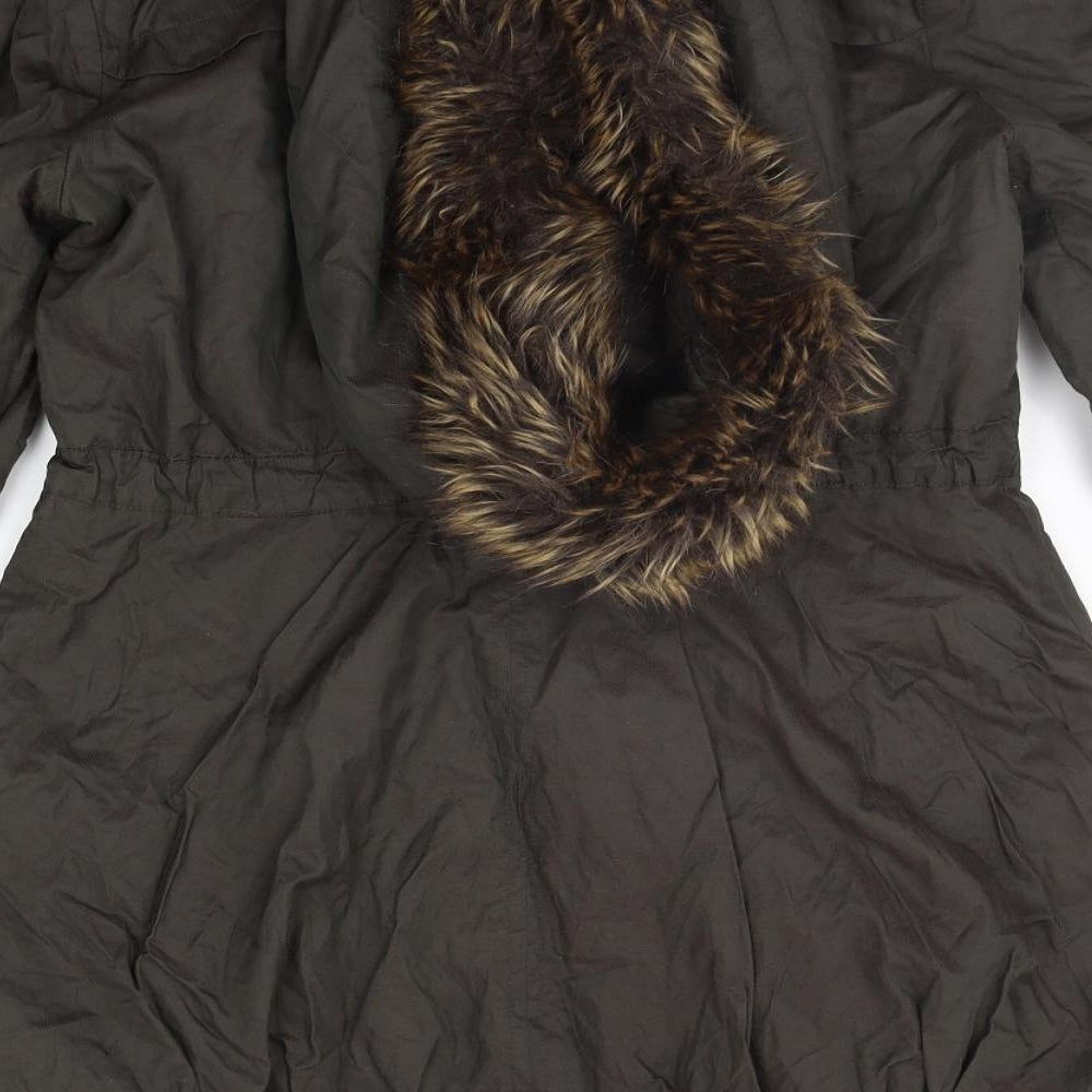 Select Womens Green   Jacket Coat Size 10  - FAUX FUR