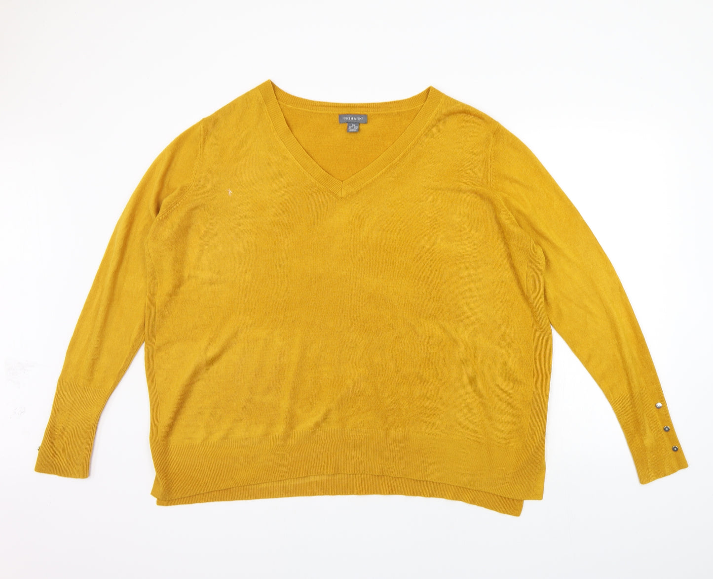Primark Womens Yellow   Pullover Jumper Size 2XL
