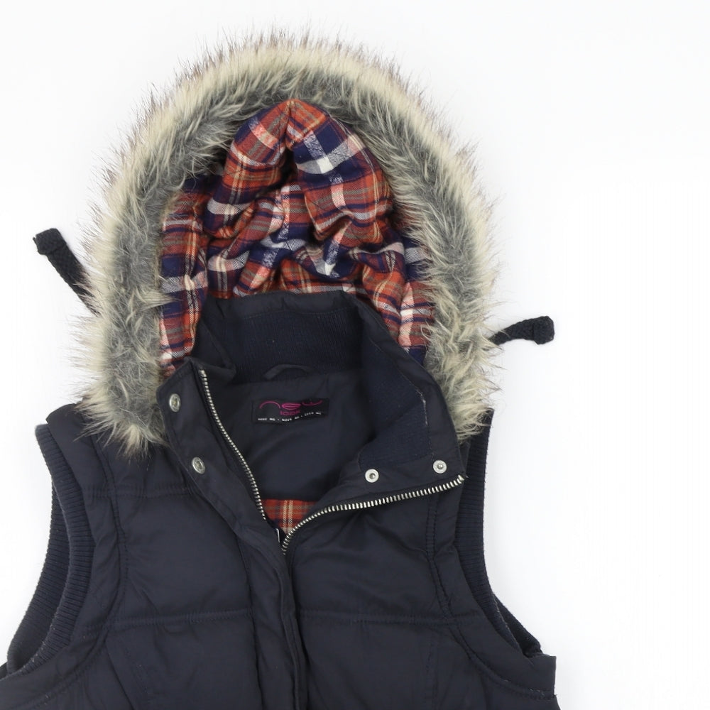 New Look Womens Blue   Gilet Coat Size 12