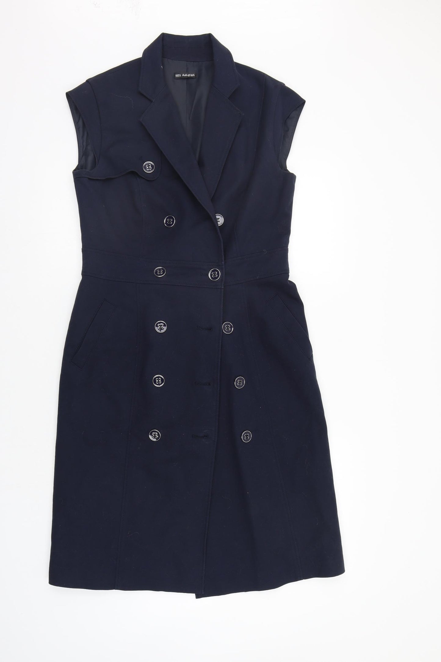 Marks and Spencer Womens Blue   Jacket Blazer Size 12  - long