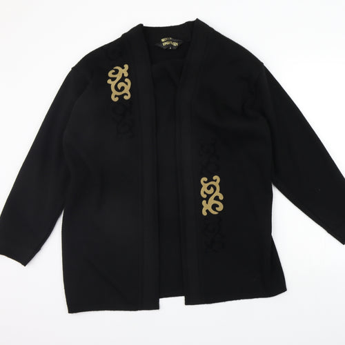 EmberJen Womens Black Geometric  Cardigan Jumper Size S