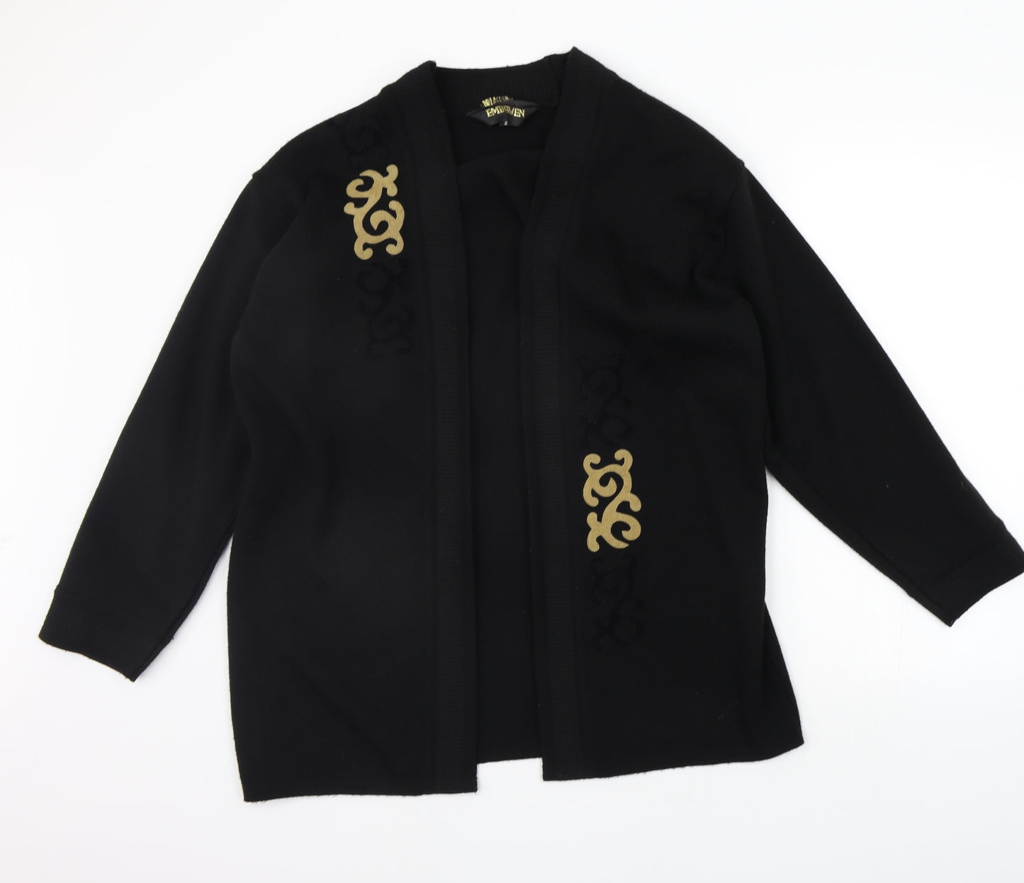 EmberJen Womens Black Geometric  Cardigan Jumper Size S