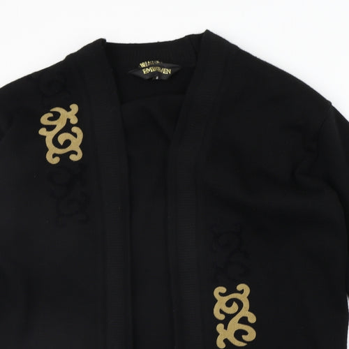 EmberJen Womens Black Geometric  Cardigan Jumper Size S