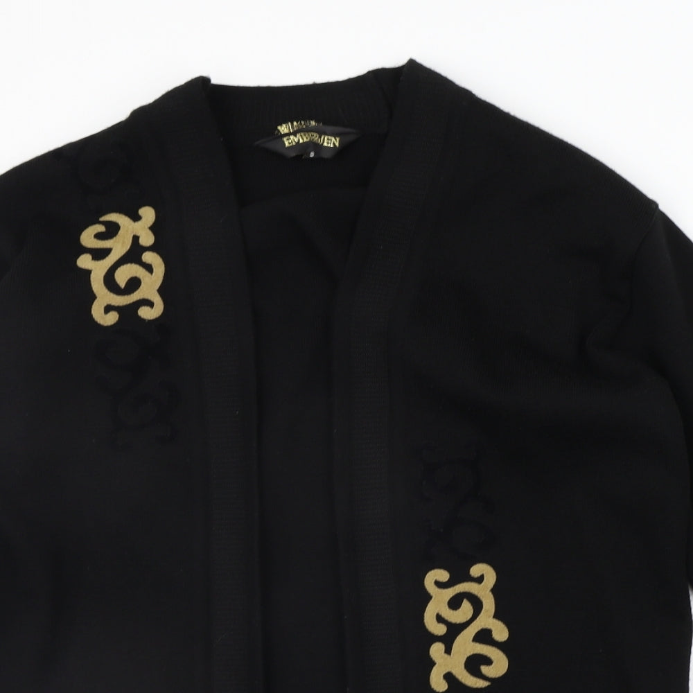 EmberJen Womens Black Geometric  Cardigan Jumper Size S