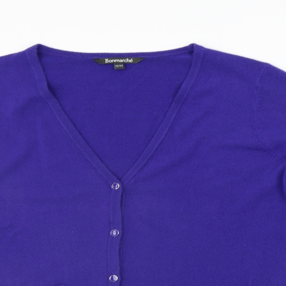 Bonmarche Womens Blue   Cardigan Jumper Size 12