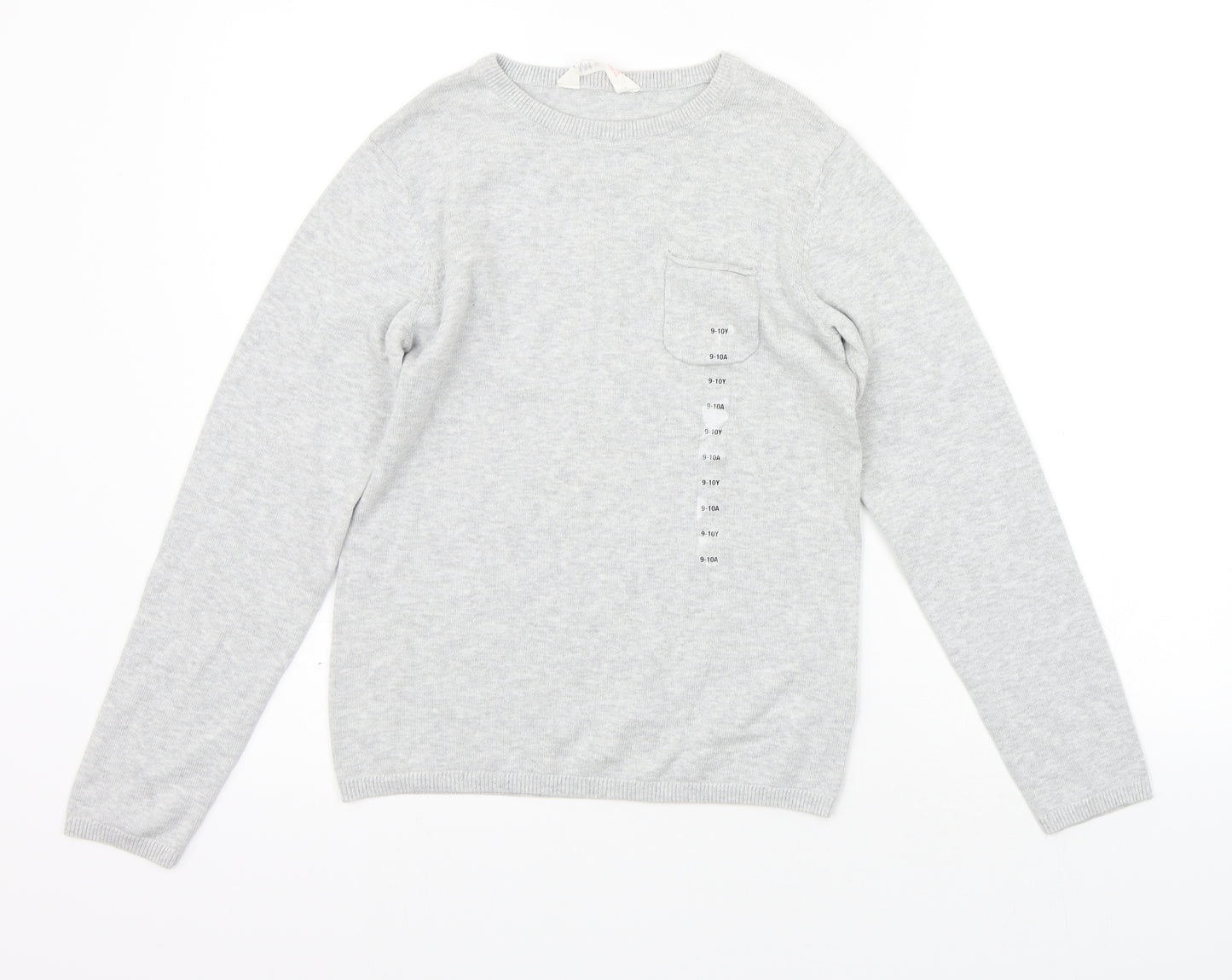 H&M Girls Grey   Pullover Jumper Size 9 Years