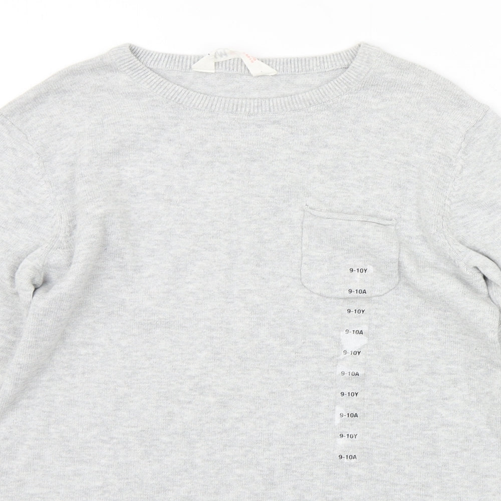 H&M Girls Grey   Pullover Jumper Size 9 Years