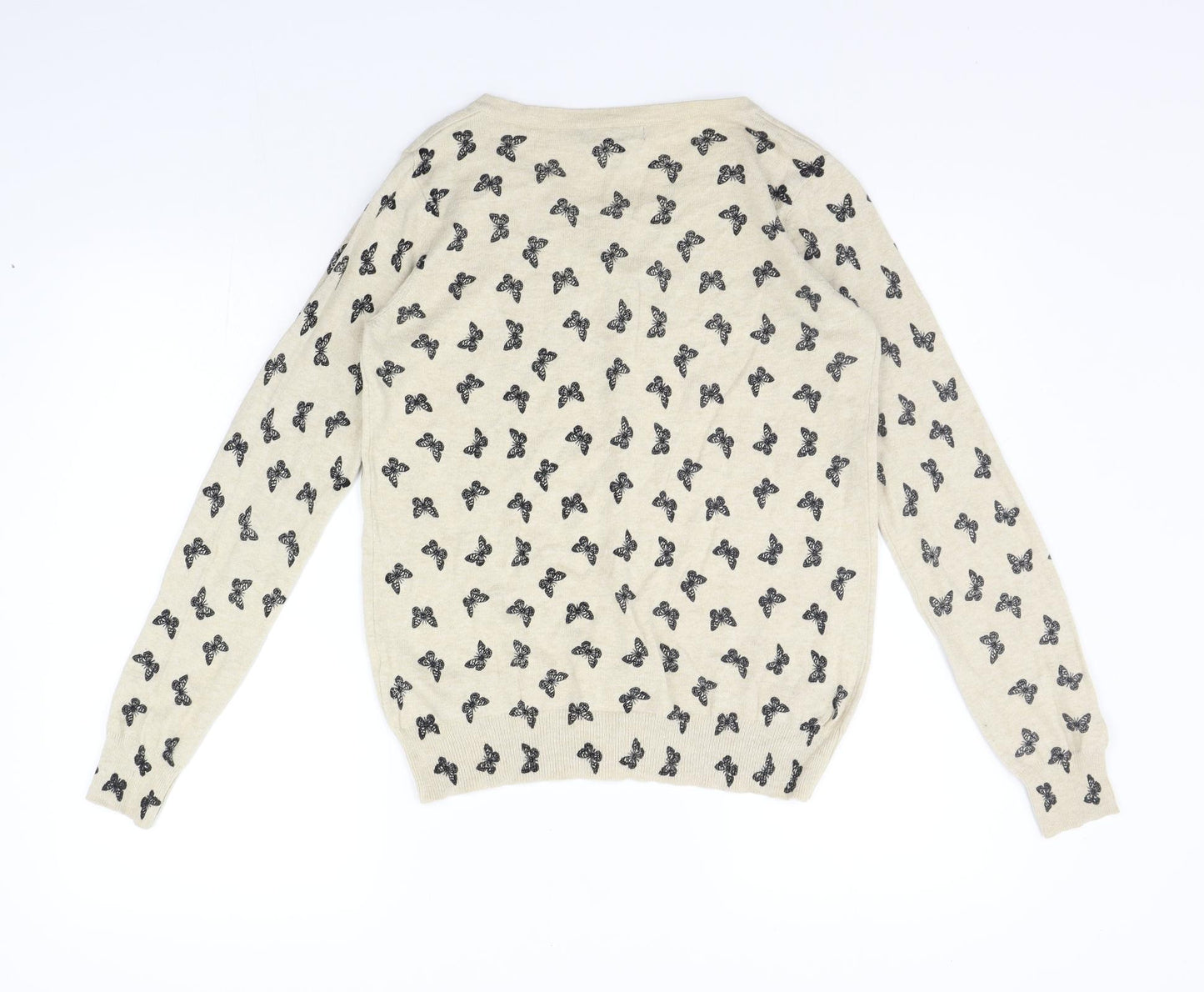 Atmosphere Womens Beige Geometric  Cardigan Jumper Size 10