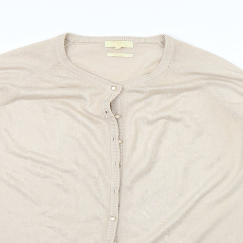 Sarah Hamilton Womens Beige   Cardigan Jumper Size M