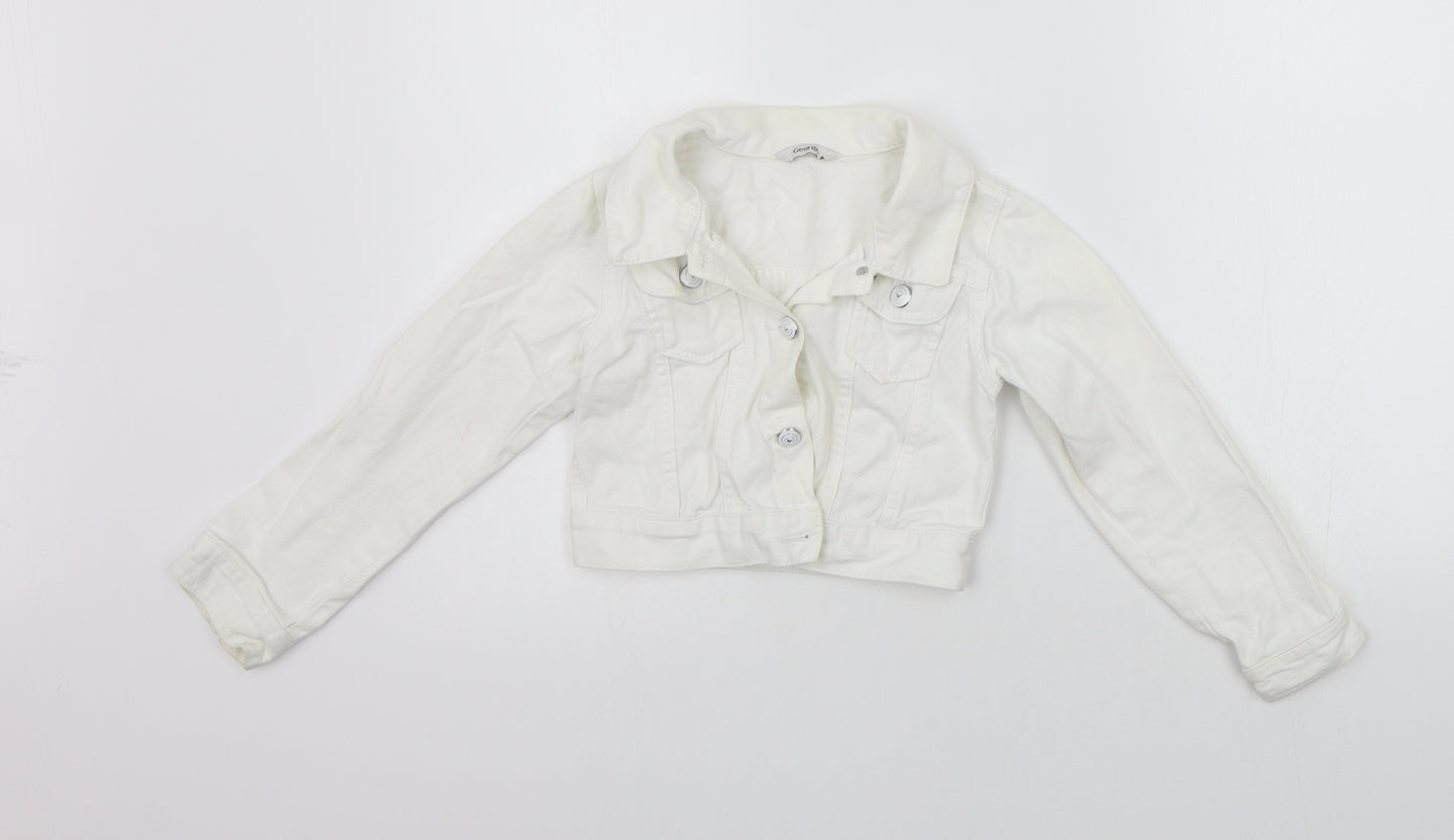 George Girls White   Jacket  Size 7-8 Years  - washable mark