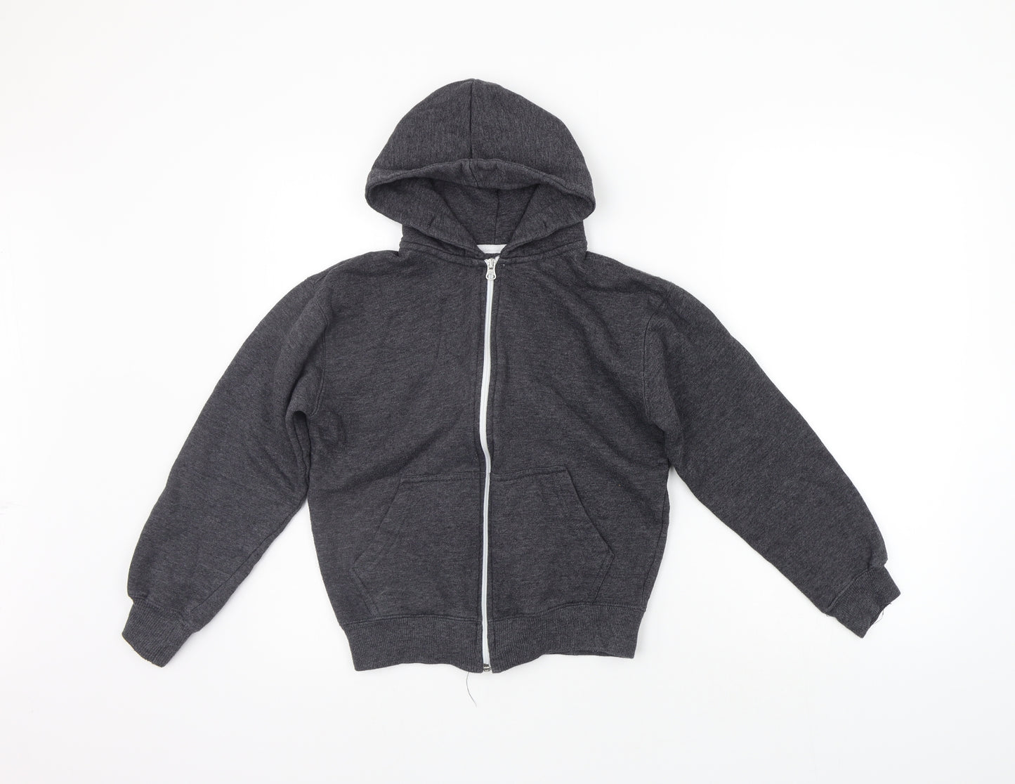 Preworn Girls Grey   Full Zip Hoodie Size 13 Years