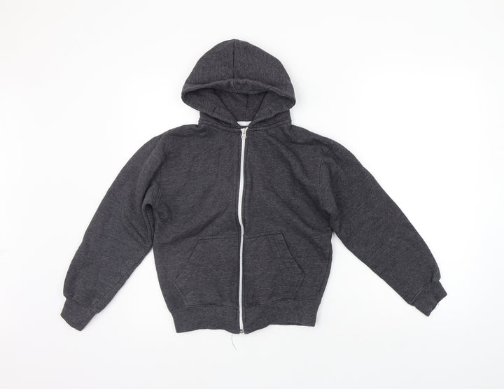 Preworn Girls Grey   Full Zip Hoodie Size 13 Years