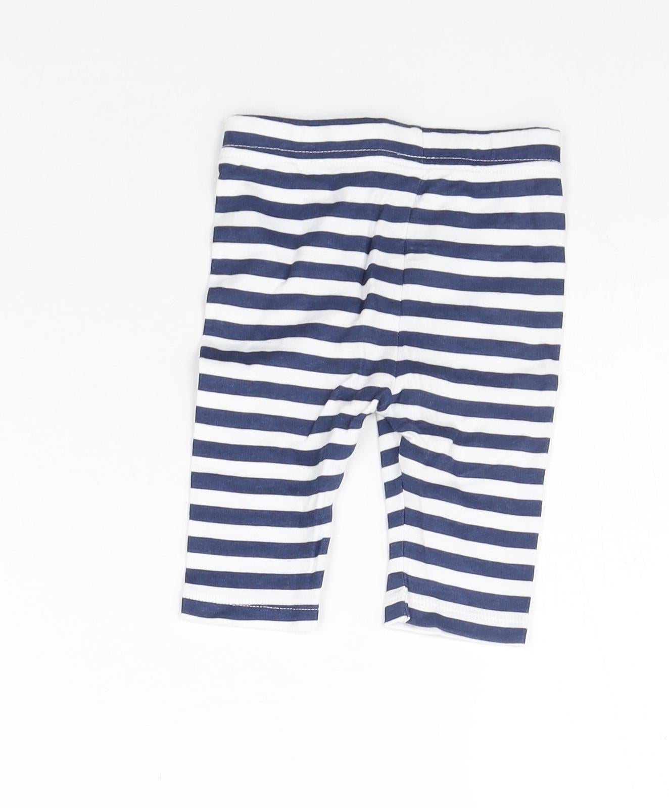 Disney Boys Blue Striped  Jogger Leggings Size 0-3 Months