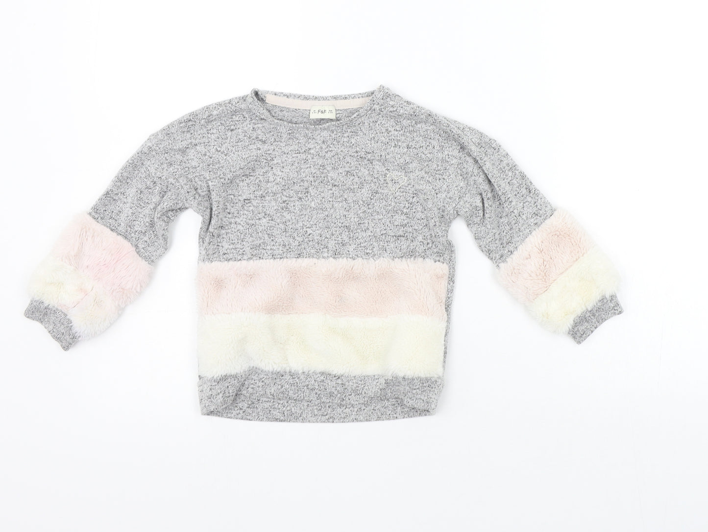 F&F Boys Grey   Pullover Jumper Size 2-3 Years  - washable mark