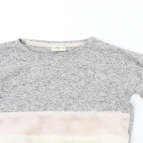 F&F Boys Grey   Pullover Jumper Size 2-3 Years  - washable mark