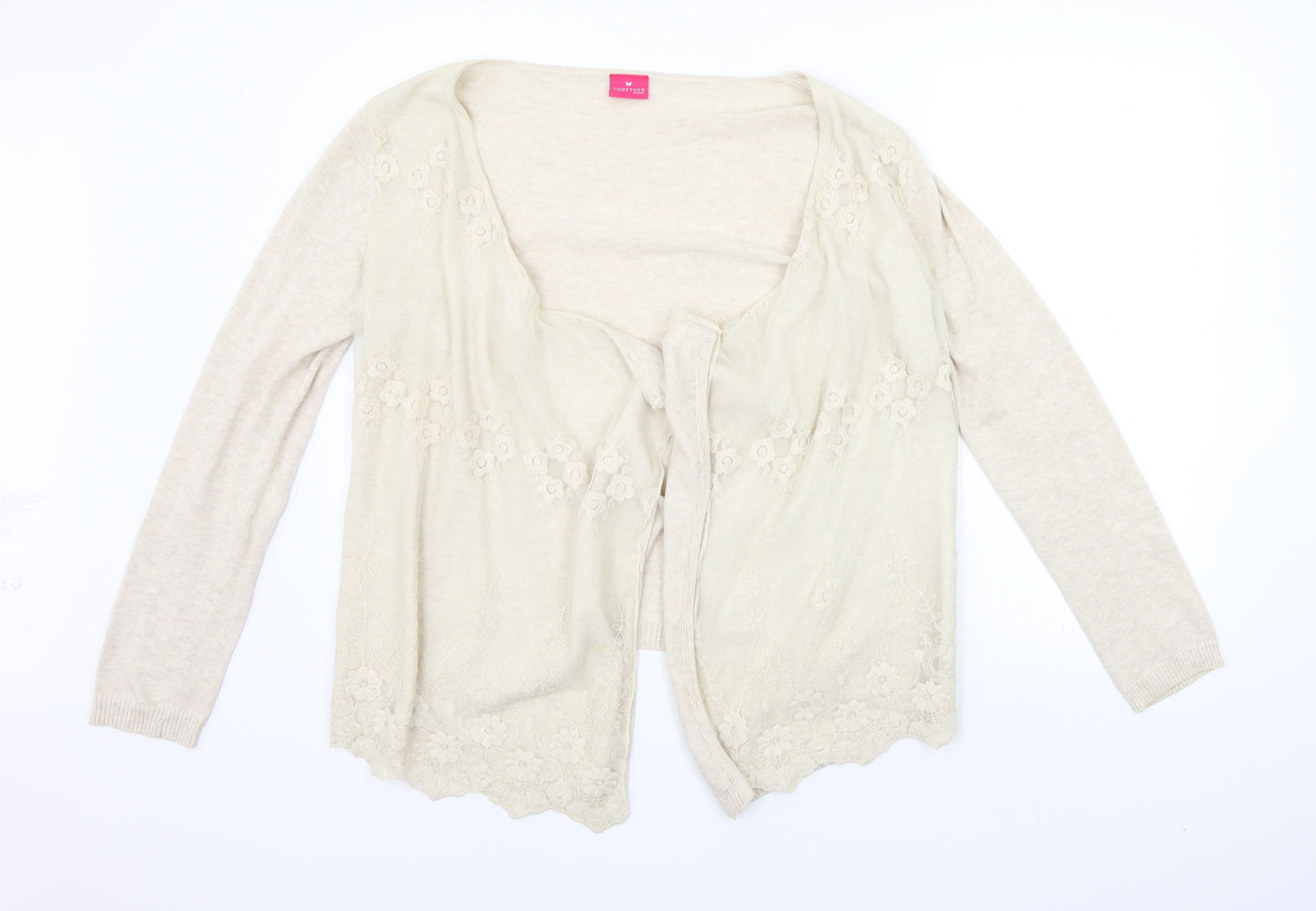 Together Womens Beige   Cardigan Jumper Size 12