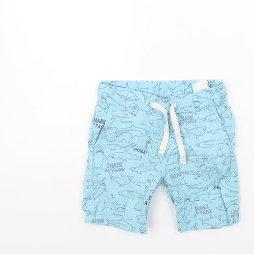 H&M Boys Blue Geometric  Chino Shorts Size 2-3 Years