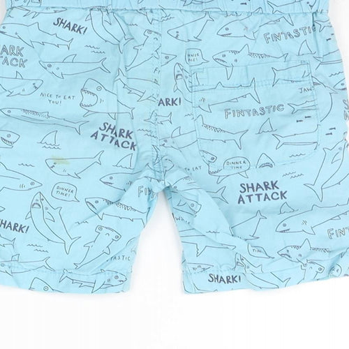 H&M Boys Blue Geometric  Chino Shorts Size 2-3 Years