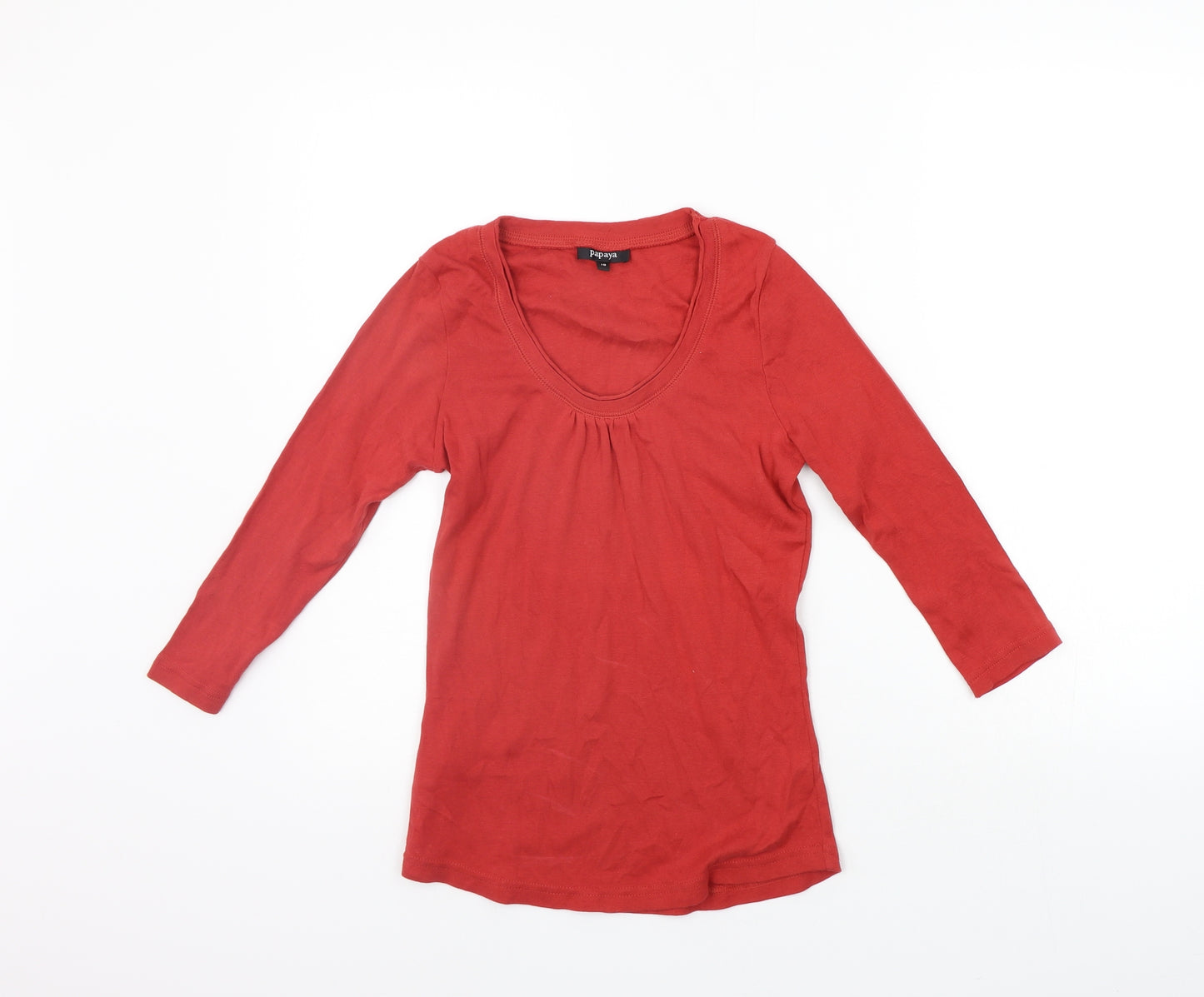 Papaya Womens Red   Basic T-Shirt Size 10
