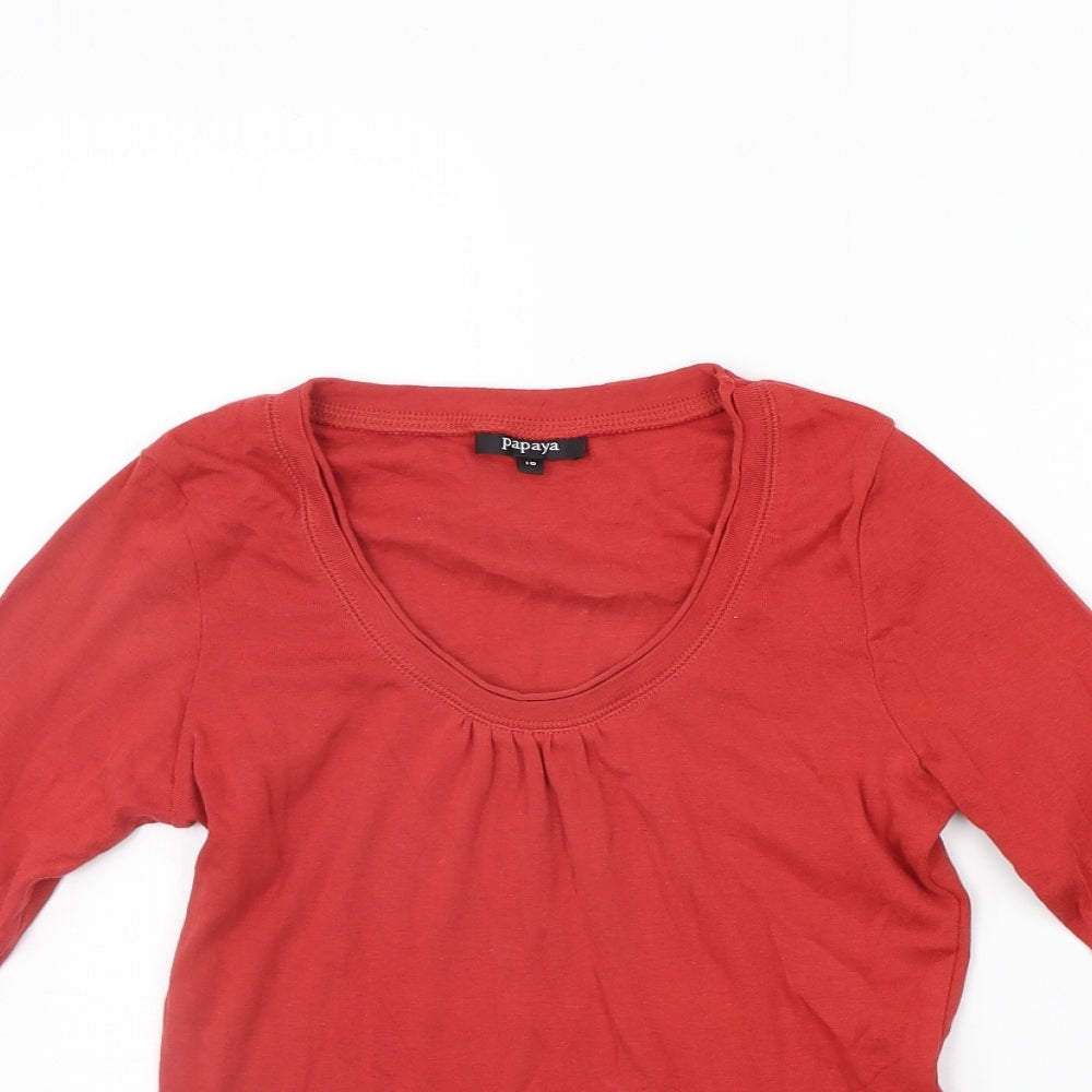 Papaya Womens Red   Basic T-Shirt Size 10