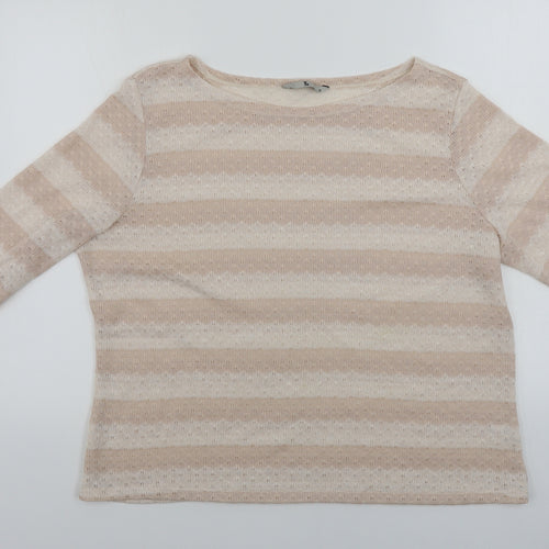 TU Womens Pink Striped  Pullover Jumper Size 18