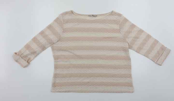 TU Womens Pink Striped Pullover Jumper Size 18
