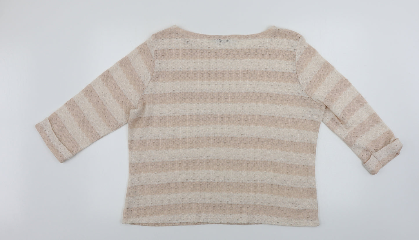TU Womens Pink Striped  Pullover Jumper Size 18