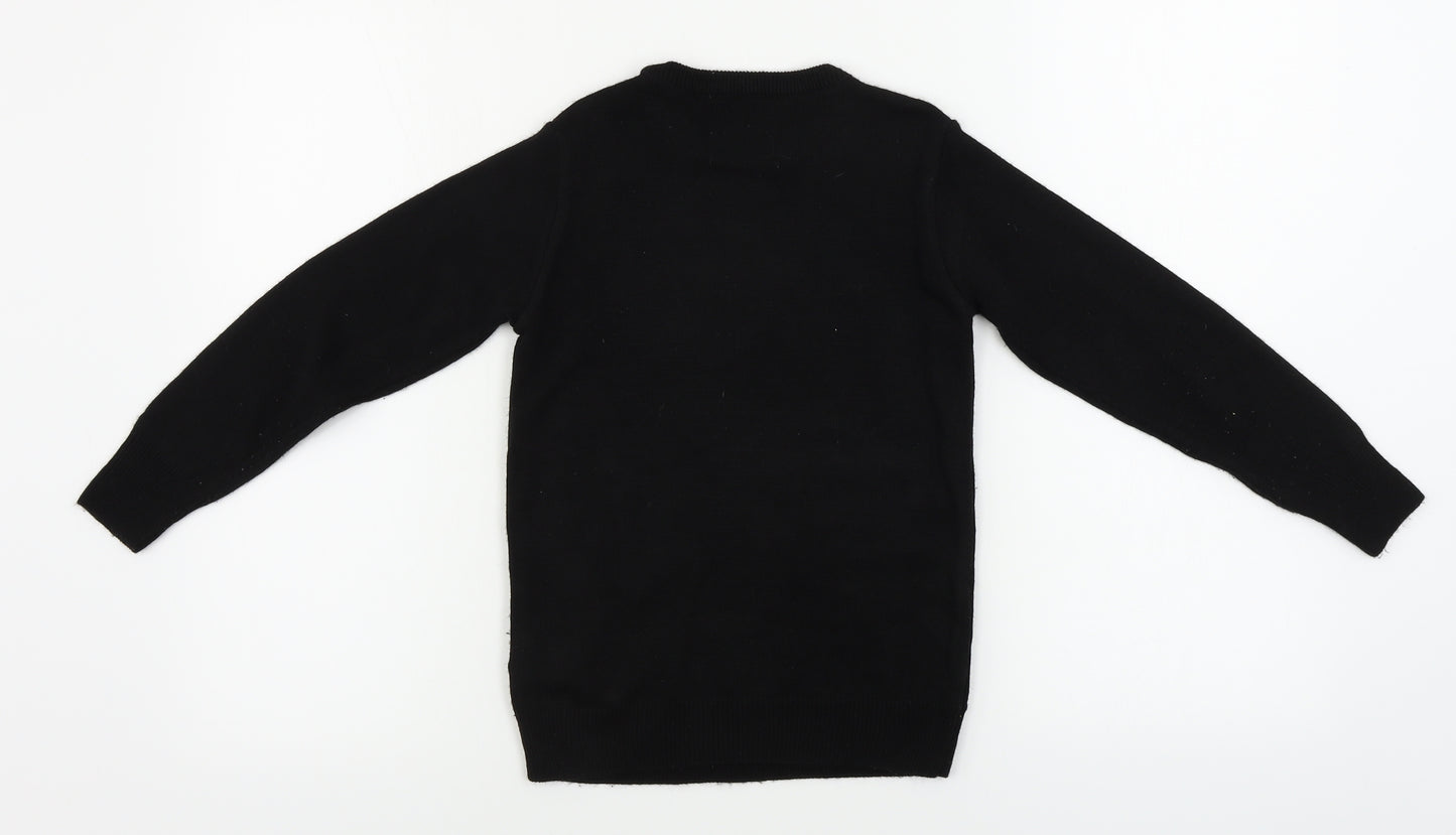 Primark  Boys Black   Pullover Jumper Size 7-8 Years  - Christmas Jumper