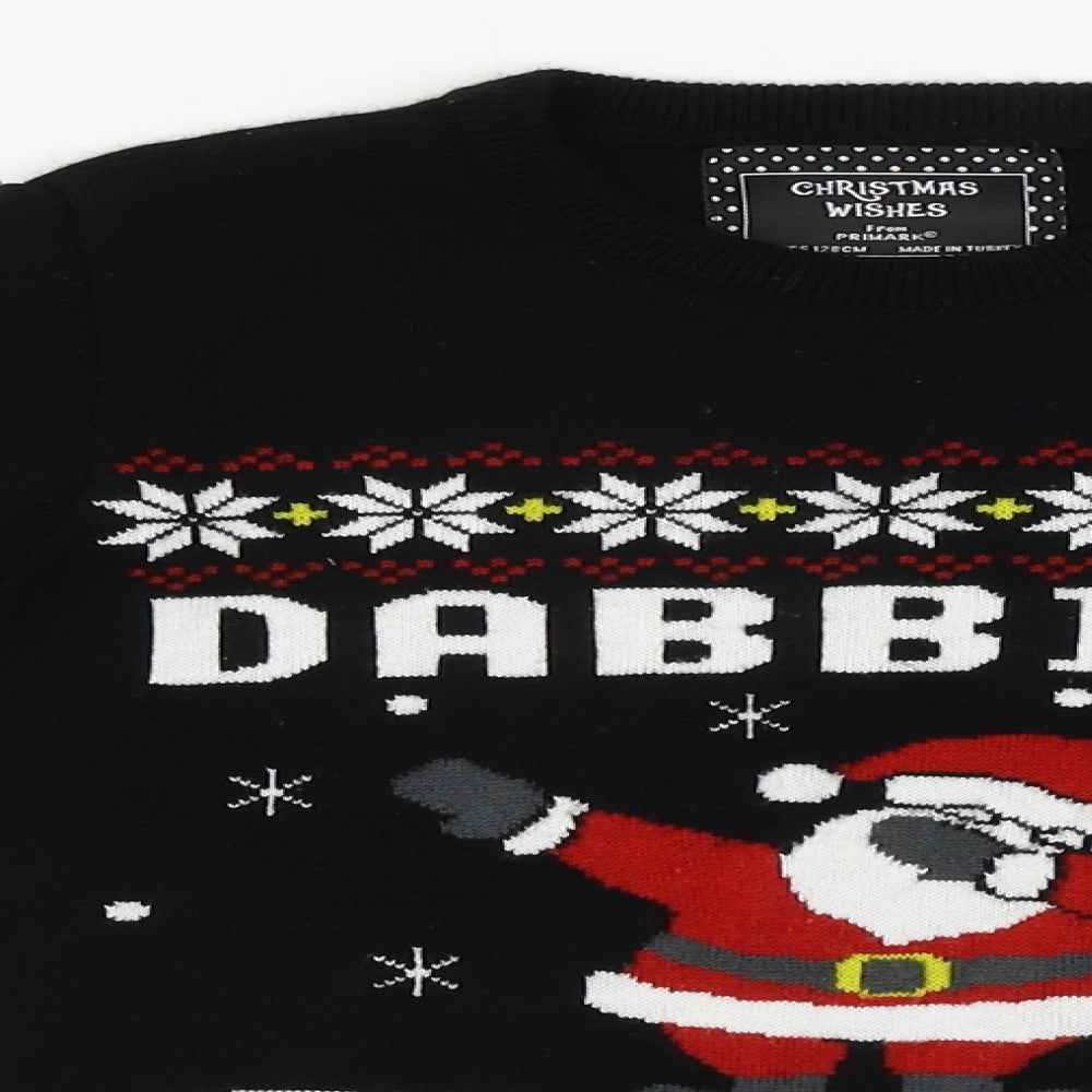 Primark  Boys Black   Pullover Jumper Size 7-8 Years  - Christmas Jumper