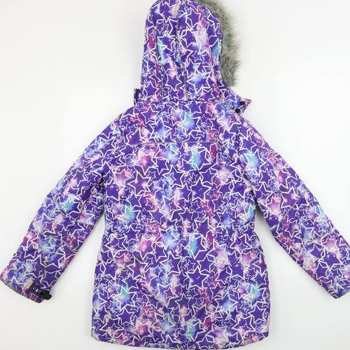 TU Girls Purple Geometric  Jacket Coat Size 11-12 Years