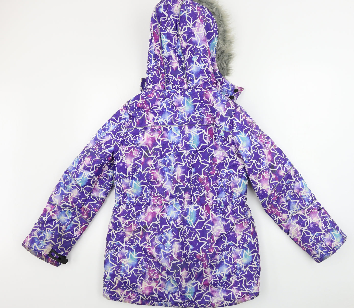 TU Girls Purple Geometric  Jacket Coat Size 11-12 Years