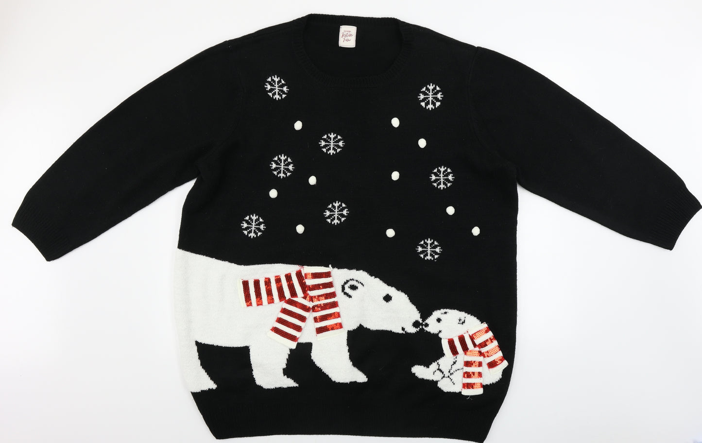 George  Mens Black   Pullover Jumper Size 2XL  - Christmas Jumper