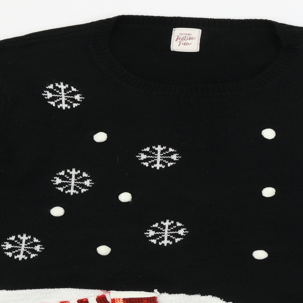 George  Mens Black   Pullover Jumper Size 2XL  - Christmas Jumper