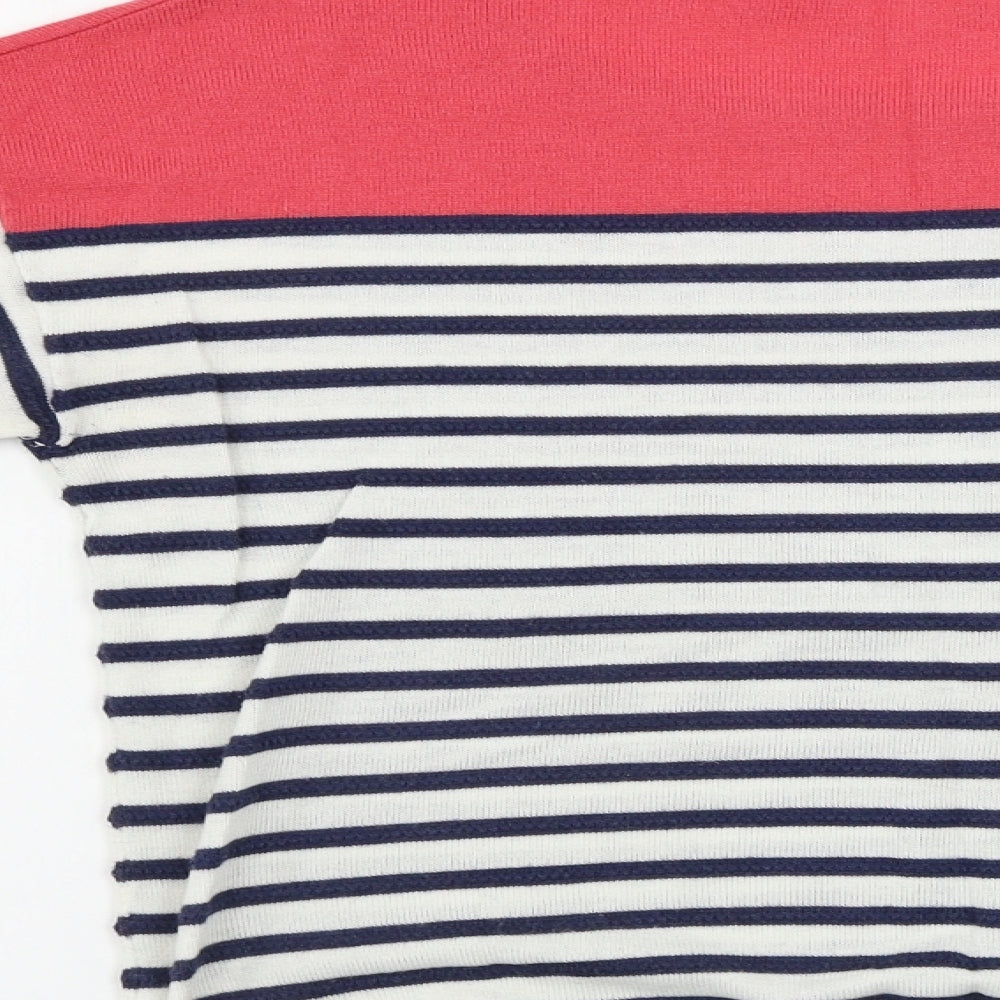 TU Womens White Striped  Pullover Jumper Size 12