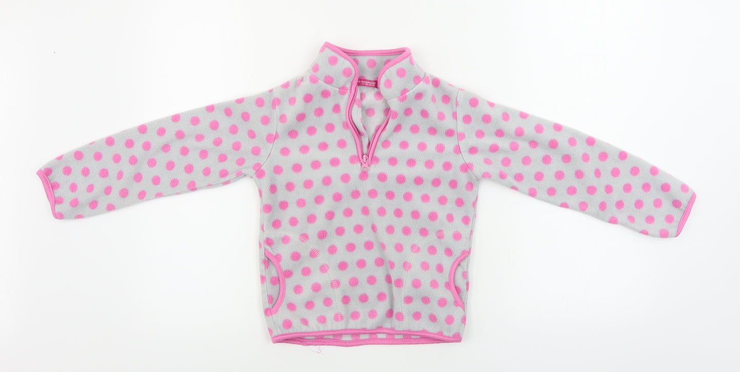 Young Dimension  Girls Grey Polka Dot  Henley Jumper Size 7-8 Years