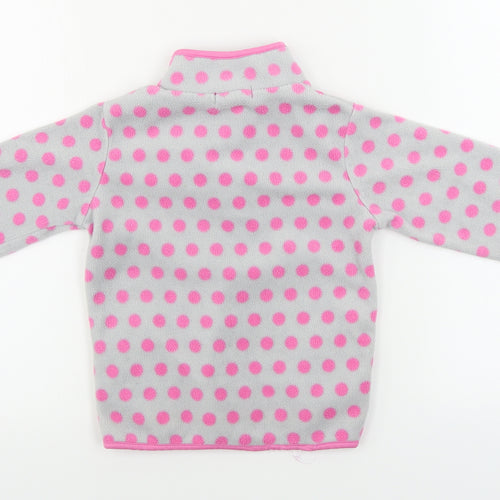 Young Dimension  Girls Grey Polka Dot  Henley Jumper Size 7-8 Years