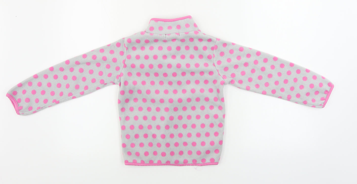 Young Dimension  Girls Grey Polka Dot  Henley Jumper Size 7-8 Years