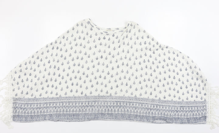 River Island Womens White Floral Pullover Jumper Size L