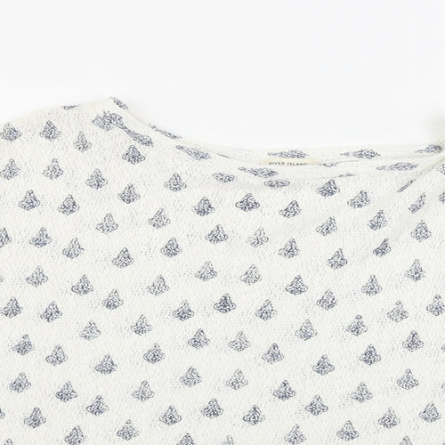River Island  Womens White Floral  Pullover Jumper Size L