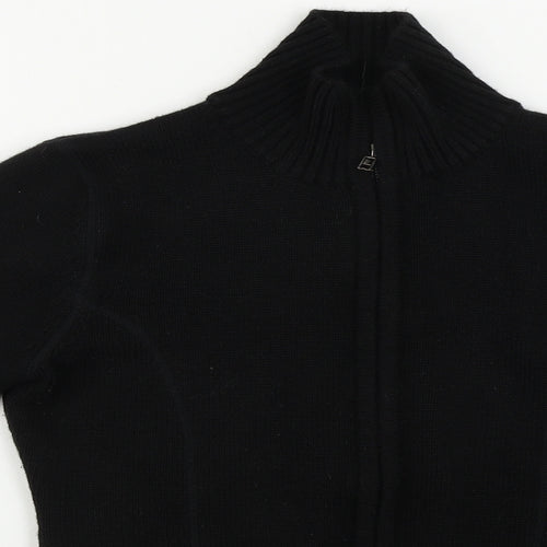 Pattyboutik  Womens Black   Full Zip Jumper Size M