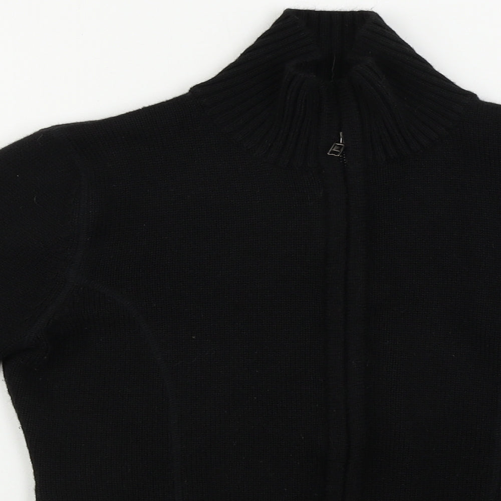 Pattyboutik  Womens Black   Full Zip Jumper Size M
