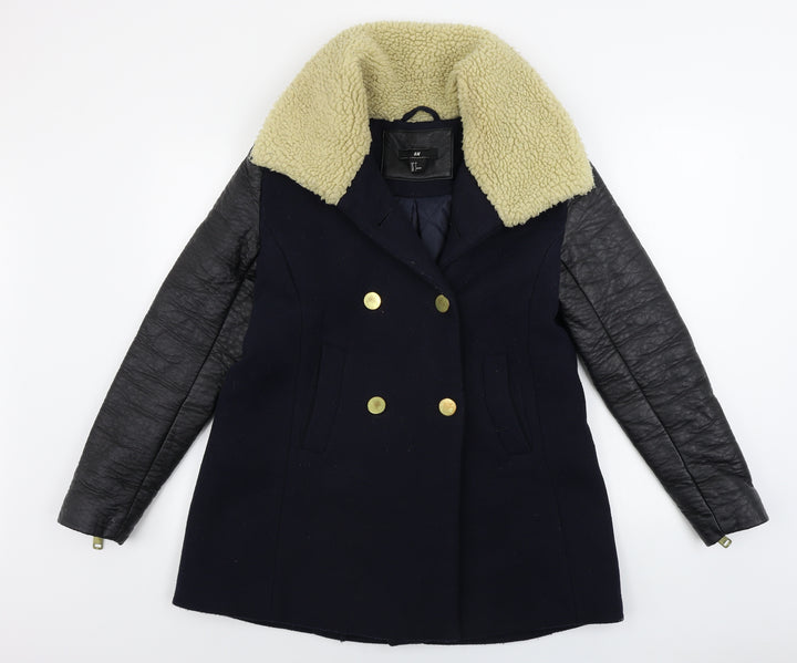 H&M Womens Blue Gilet Coat Size 4