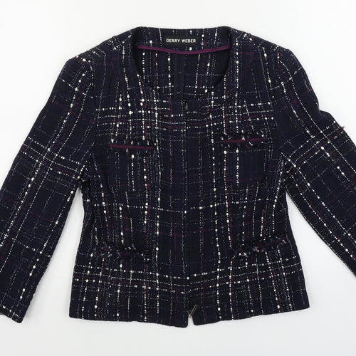 Gerry Weber Womens Blue Check  Jacket Coat Size 10