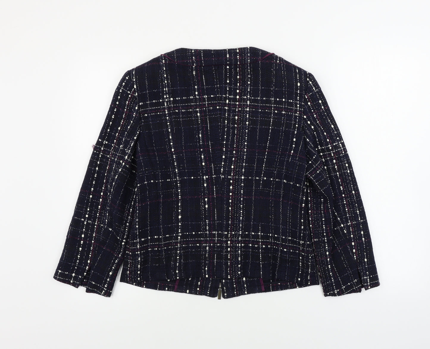 Gerry Weber Womens Blue Check  Jacket Coat Size 10